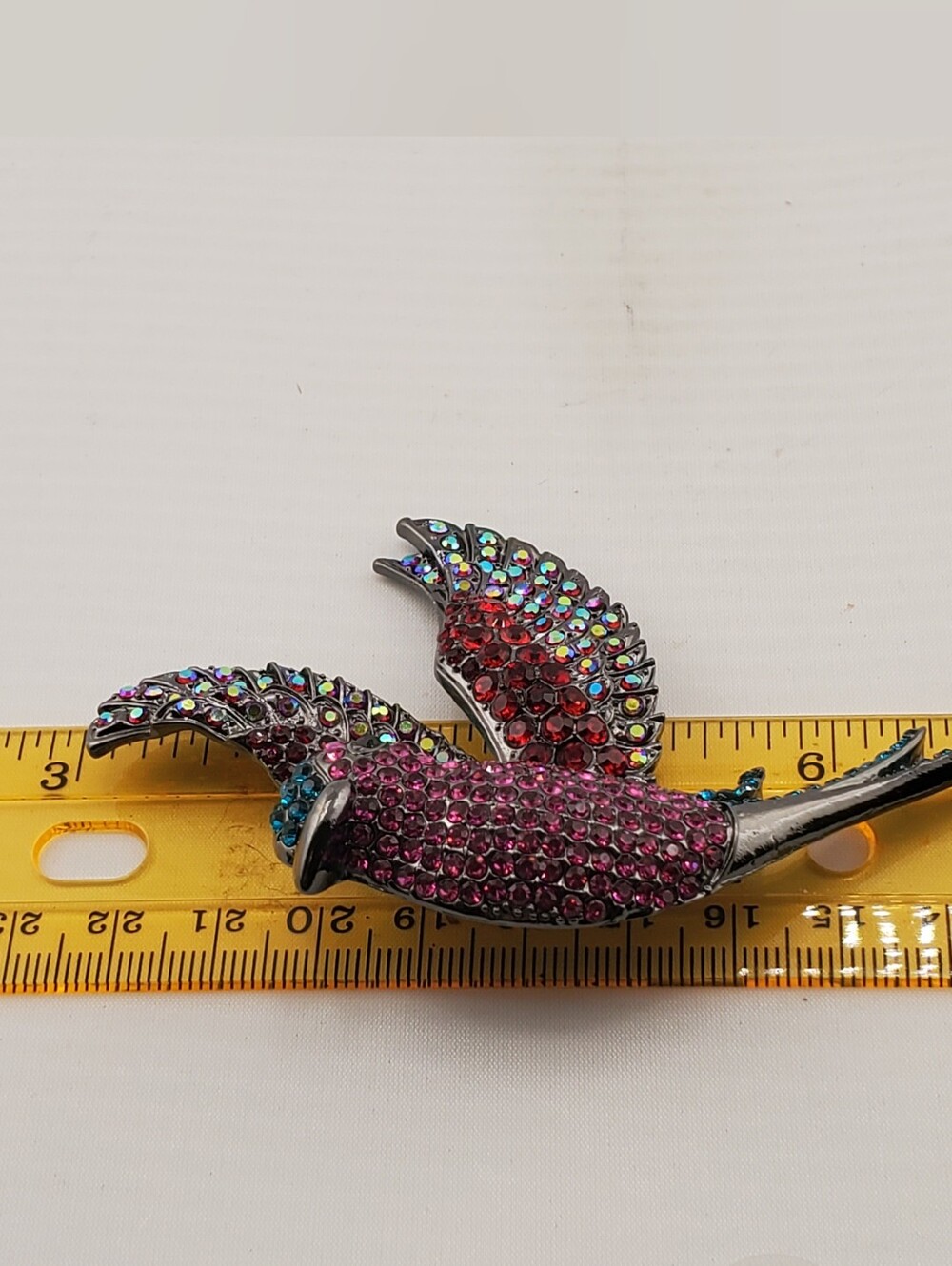 Colorful Rhinestone Bird Brooch - Picture 4 of 4
